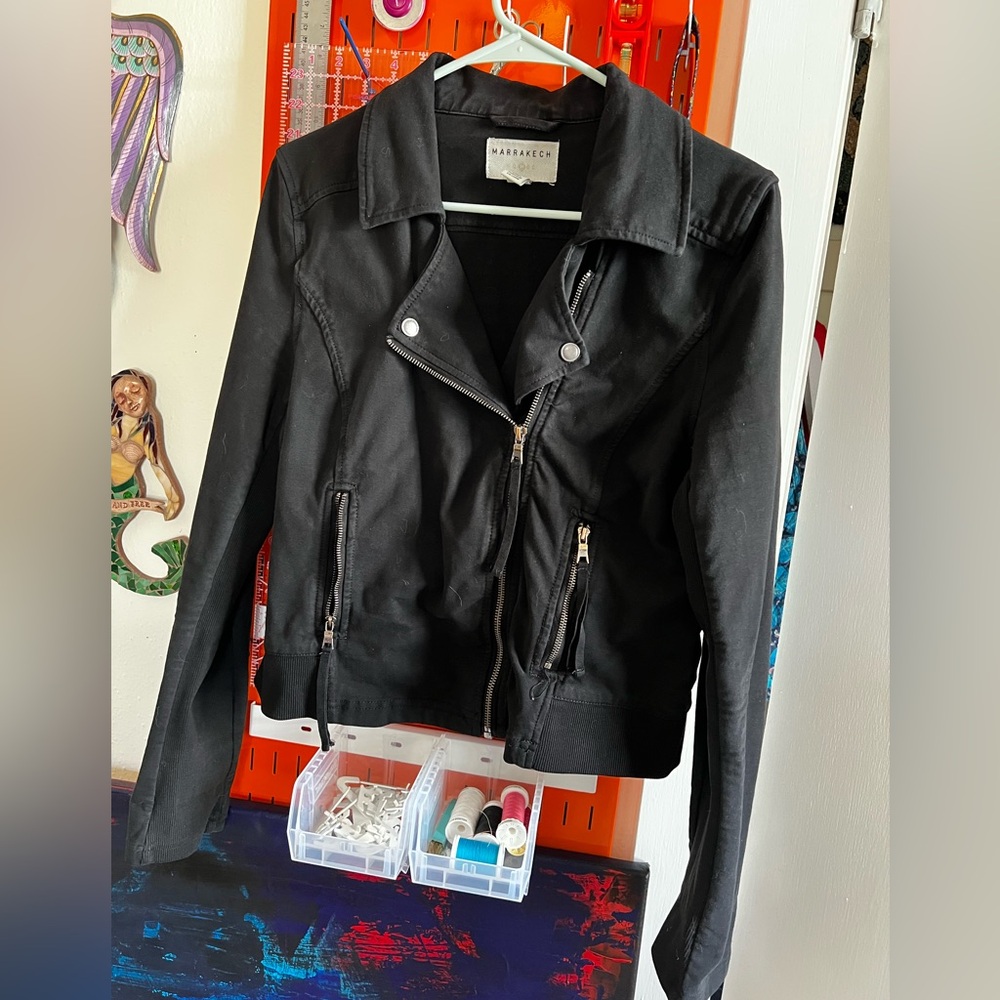 Anthro Marrakech Knit Biker Jacket